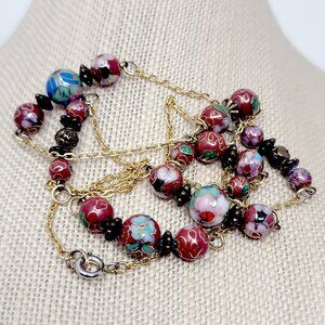 Estate Cloisonné enamel beaded Necklace *READ*